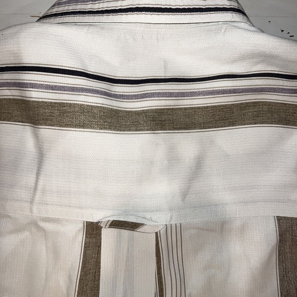 Ralph Lauren Men XL  XXL Button Down Long Sleeve Shirt Stipe Ivory Coal Runs BIG - Picture 11 of 13